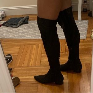 Zara black knee high boots